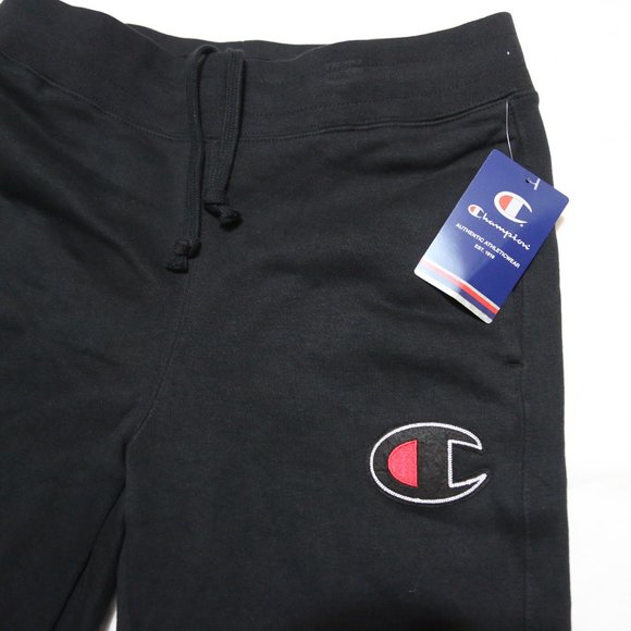 Champion Jogger Sweatpants Tapered Leg Big "C" Logo Black … - Picture 3 of 7